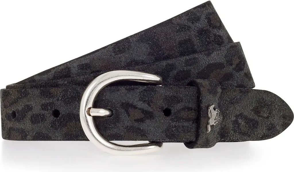 MUSTANG Pelle cintura Leather Belt W85 Black - Anthracite antracite