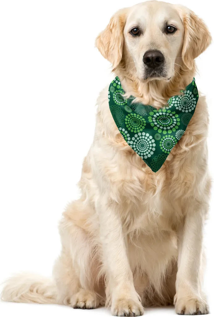 ABAKUHAUS Bandana Pet Pois Verdi 55x55cm - Foulard Cane Mela