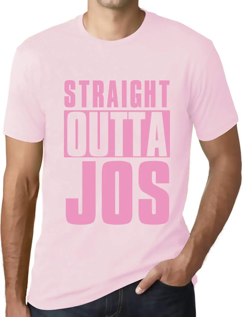 Herren Grafik T-Shirt Straight out of jos – Straight Outta Jos – Öko-Verantwortlich Vintage Jahrgang Kurzarm Lustige Druck Geburtstag Geschenk...