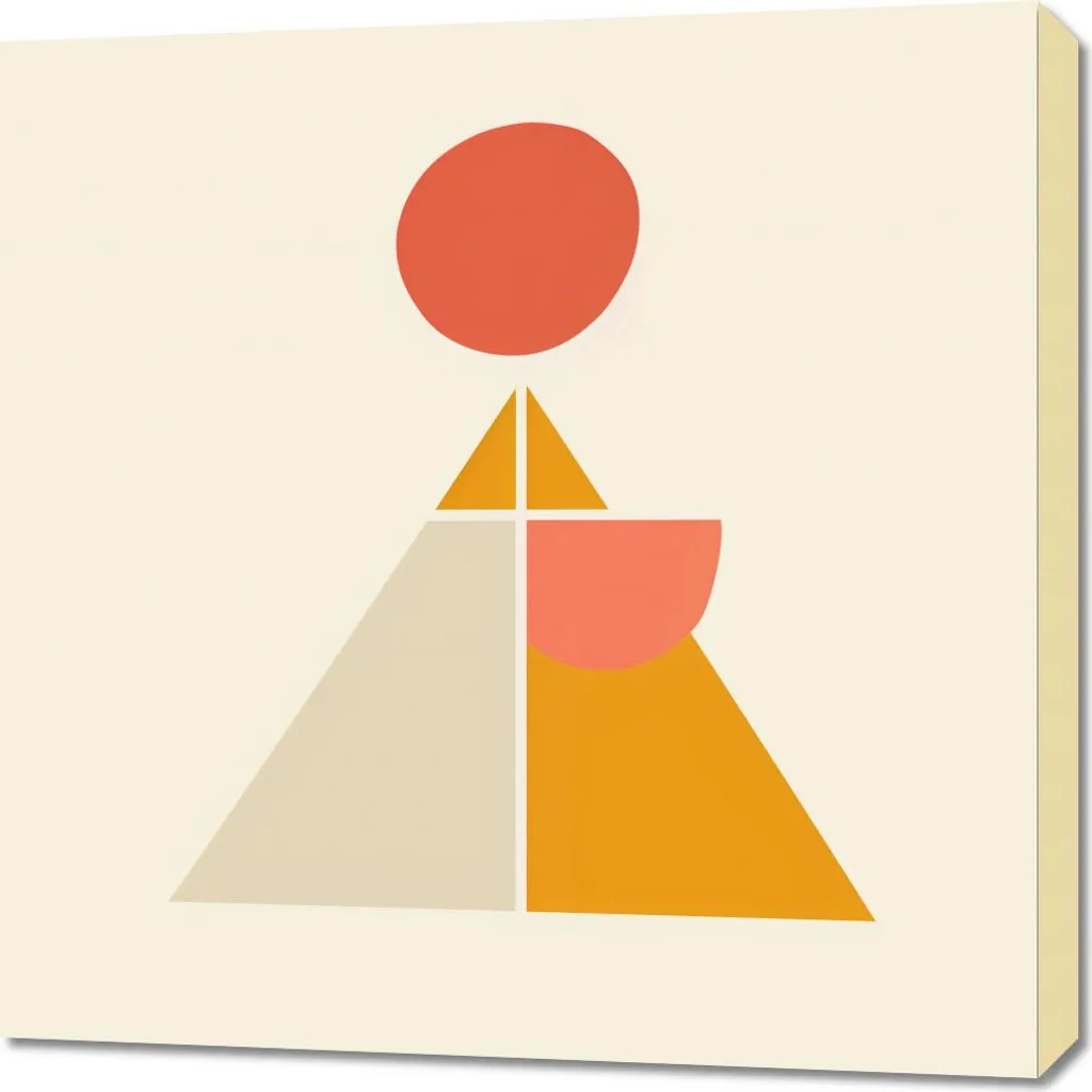 Wall Art Zen: Piramide dell'Equilibrio 70x70 | Quadro per Loft Moderno