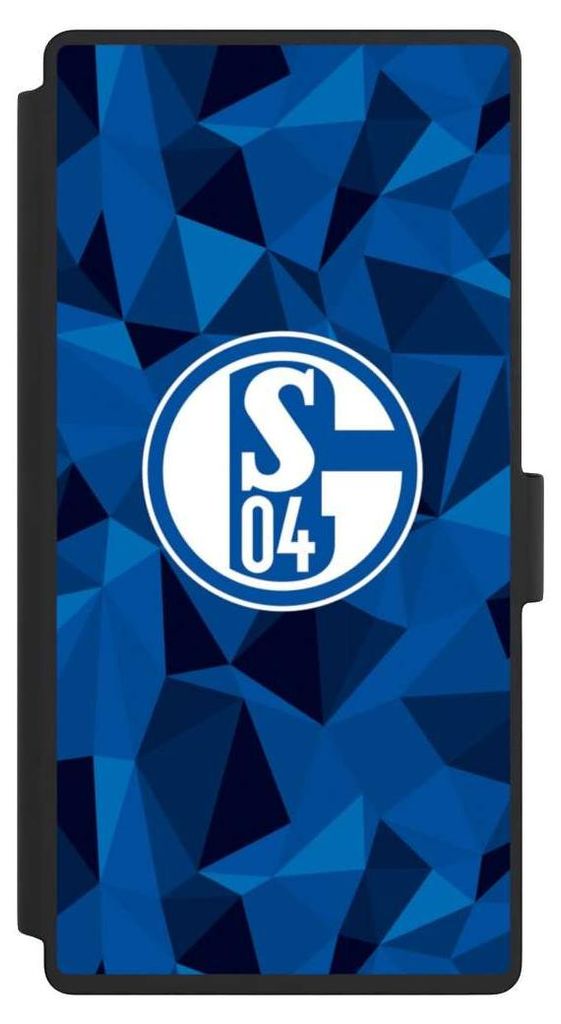 NIVOCASE Klapphülle für Samsung Galaxy S23 Ultra Handyhülle aus Kunst Leder NIVOflip schwarz Camouflage FC Schalke 04 Muster