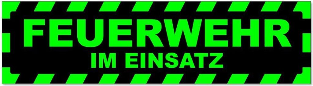 Kiwistar - Autoaufkleber - Grün - Schwarz - 30 x 8 cm - Feuerwehr im Einsatz gestreift - Hinweis Aufkleber Sticker für Auto, Kfz, Fahrrad, PKW, LKW