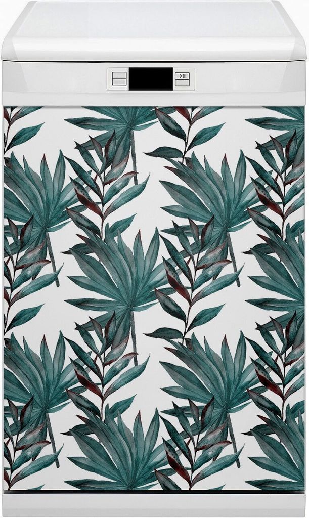 Küche Dekorative Magnete Magnet Folie für Geschirrspüler 45x80 cm - Tropische Illustration