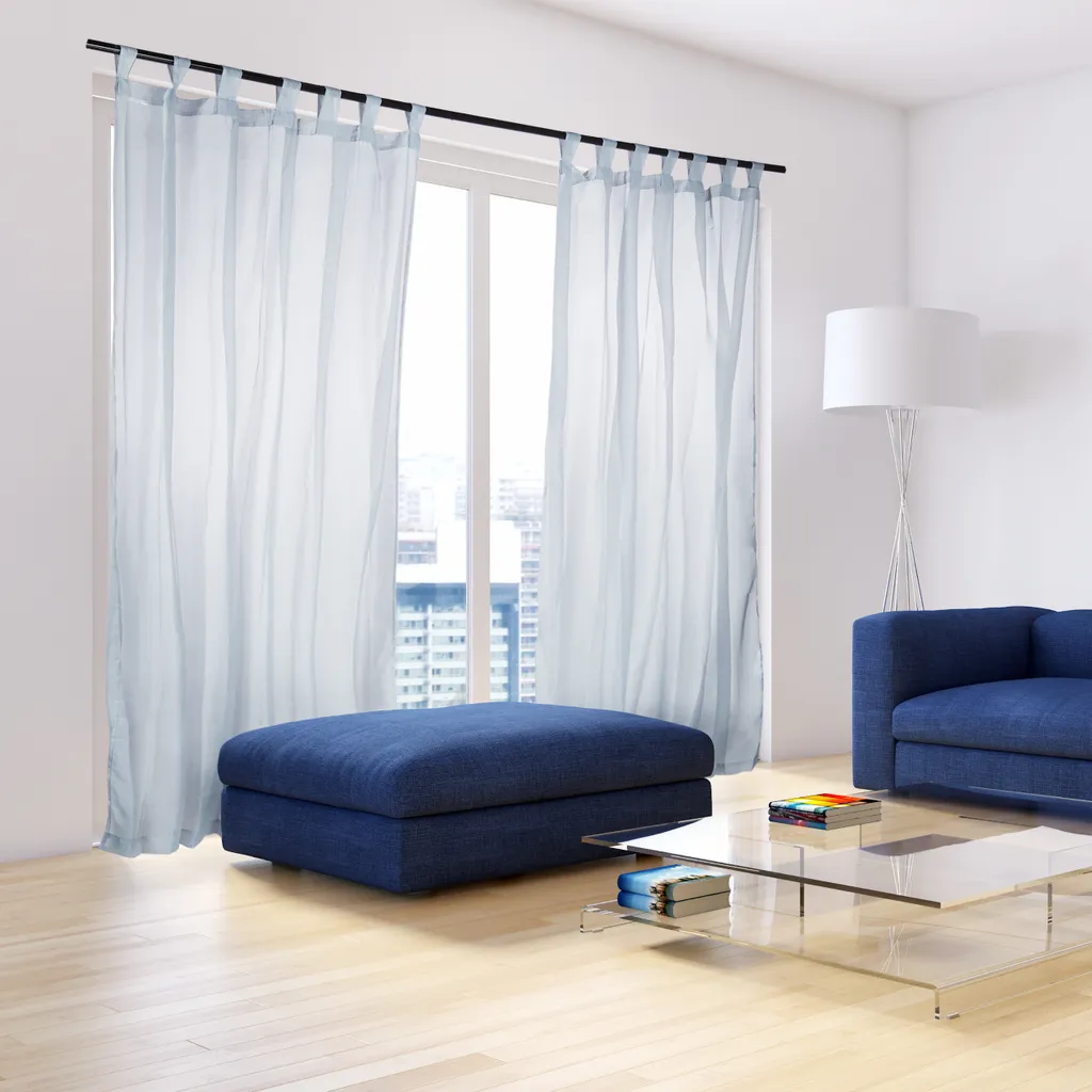 Relaxdays Tende Argento Set da 4 245x140 cm Arredo Moderno Salotto