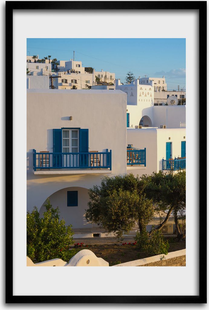 Bild - Bilderrahmen - 40 cm x 60 cm - MDF - Rahmen - Wandkunst - Mykonos Griechenland