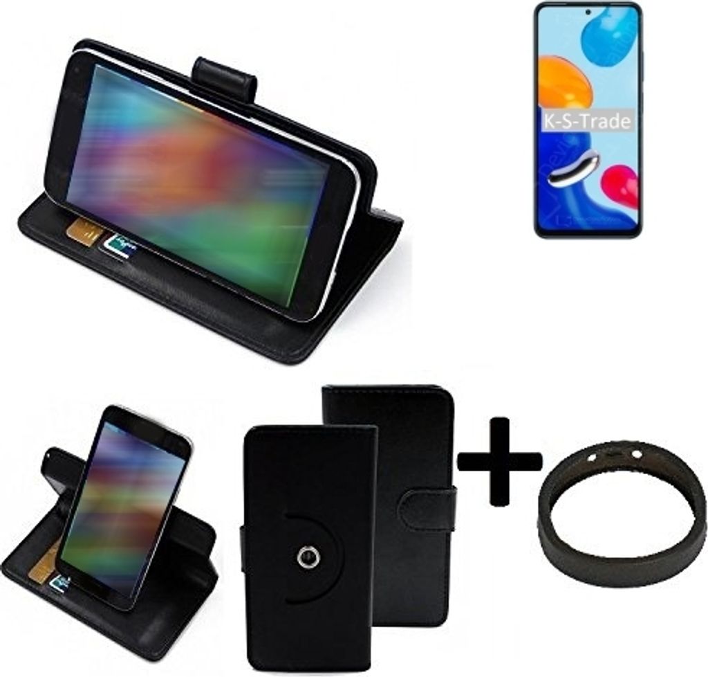 K-S-Trade Case Schutz Hülle kompatibel mit Xiaomi Redmi Note 11 Global + Bumper Handy Hülle Flipcase Smartphone Cover Handy Schutz Tasche Walletcase