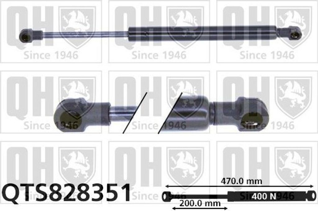 QUINTON HAZELL QTS828351 Gasfeder Heckklappendämpfer für DACIA SANDERO II 470mm