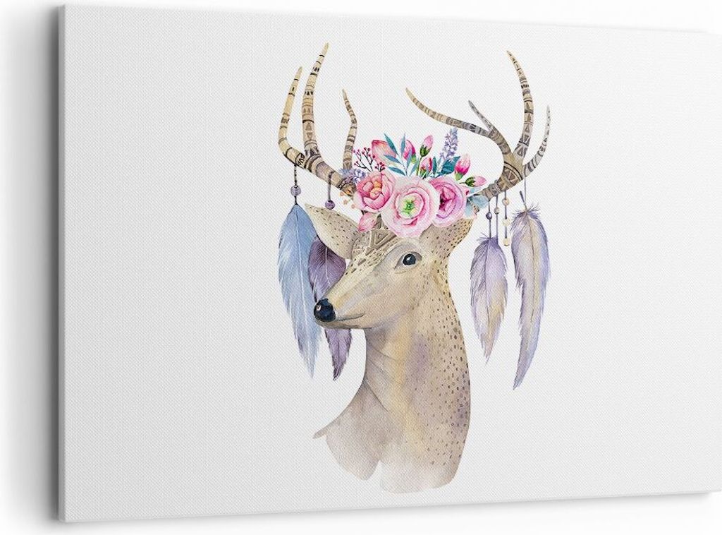 Bild auf Leinwand - Leinwandbild - Lieber Kopf hipster illustration - 120x80cm - Wand Bild - Wanddeko - Leinwanddruck - Bilder - Kunstdruck - Leinw...