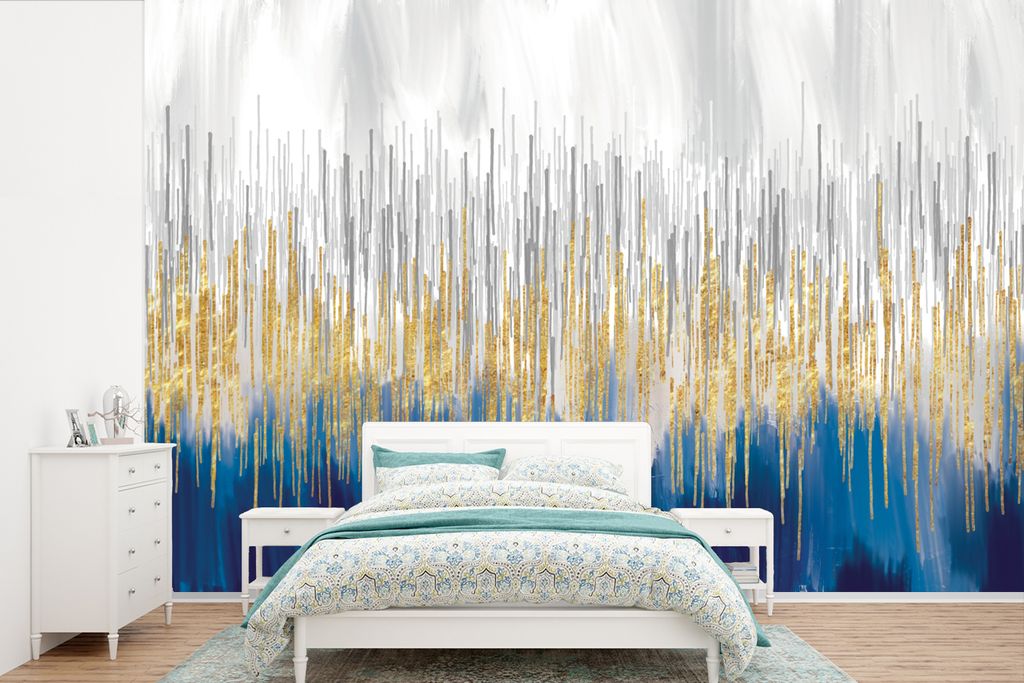 MuchoWow Fototapete für Wohnzimmer oder Schlafzimmer Wandtapete Vinyl Motivtapete Abstrakt - Gemälde - Öl - 390x260 cm - Papiertapete