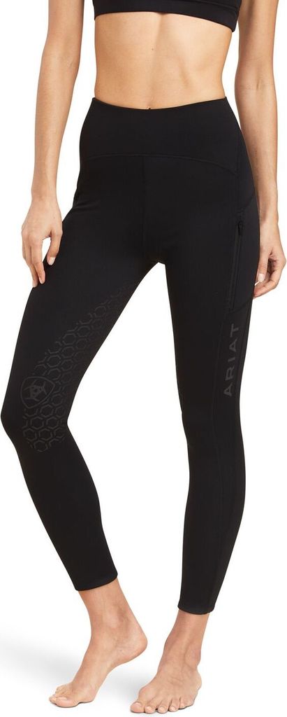 Ariat Reitleggings Damen Venture Thermal Half Grip Winterreithose Black XL