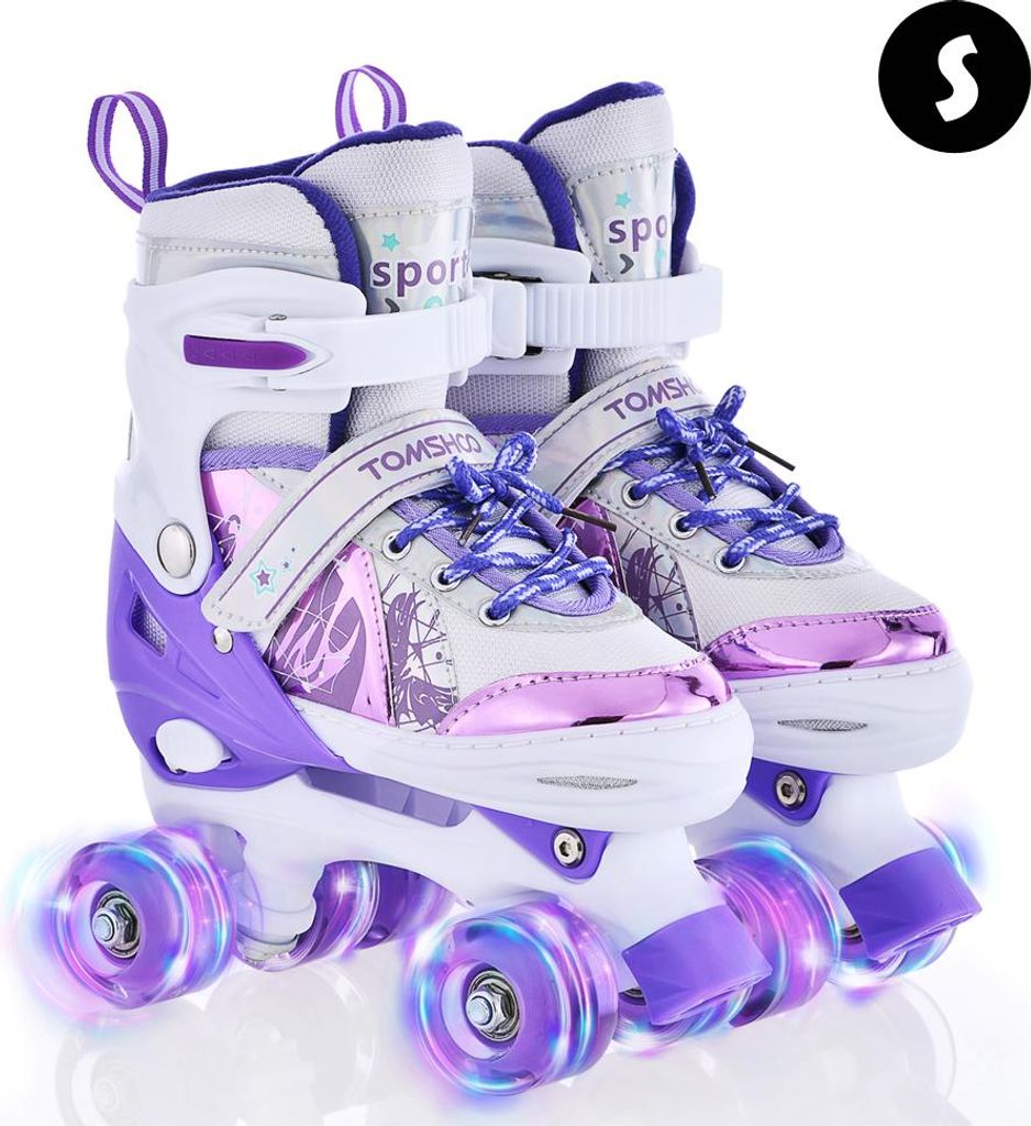 Rollschuhe für Mädchen Jungen für Kinder 4 Größe einstellbar Light Up