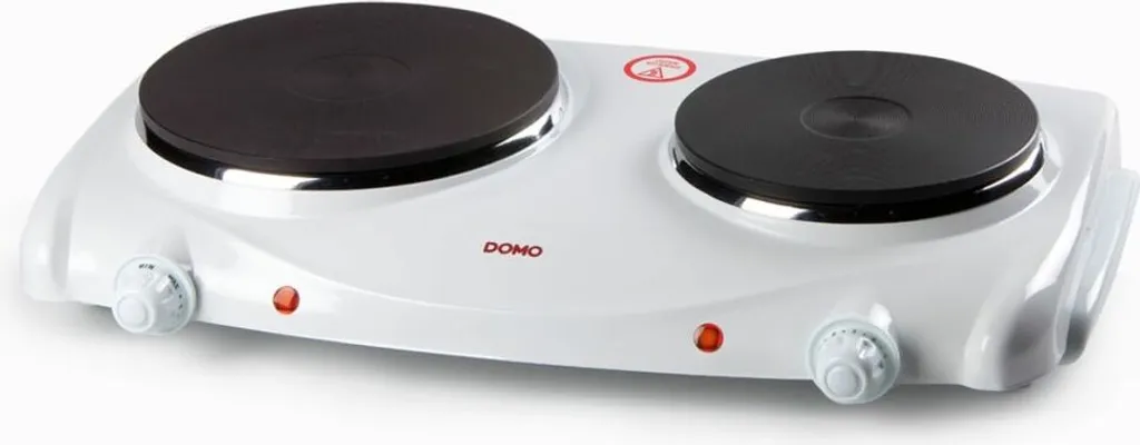 Réchaud double plaque 2500W blanc Domo DO310KP avec thermostats