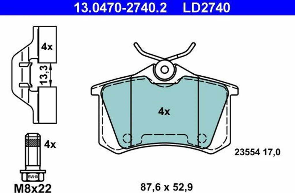 Plaquettes de frein ATE pour entretien Peugeot 208 308 et Renault Megane Clio