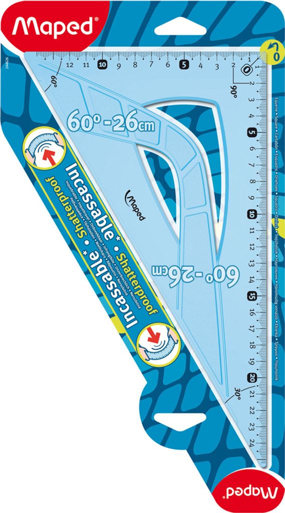 Maped Zeichendreieck Flex 60 Grad Kathetenlänge: 210 mm zufällige Farbe (1 Stück)