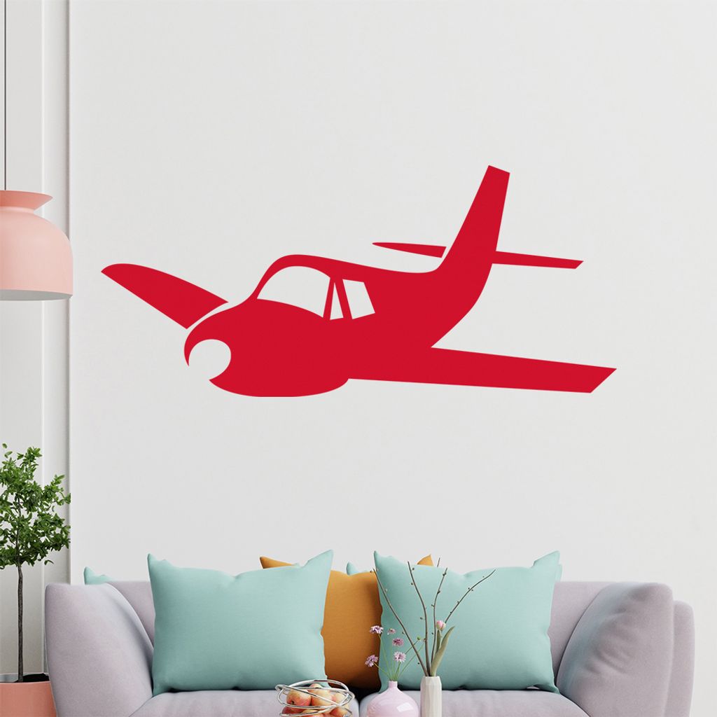 KIWISTAR Propellerflugzeug - Fliegen Flugzeug Wandtattoo in 6 Größen - Wandaufkleber Wall Sticker - Dekoration, Küche, Wohnzimmer, Schlafzimmer,...