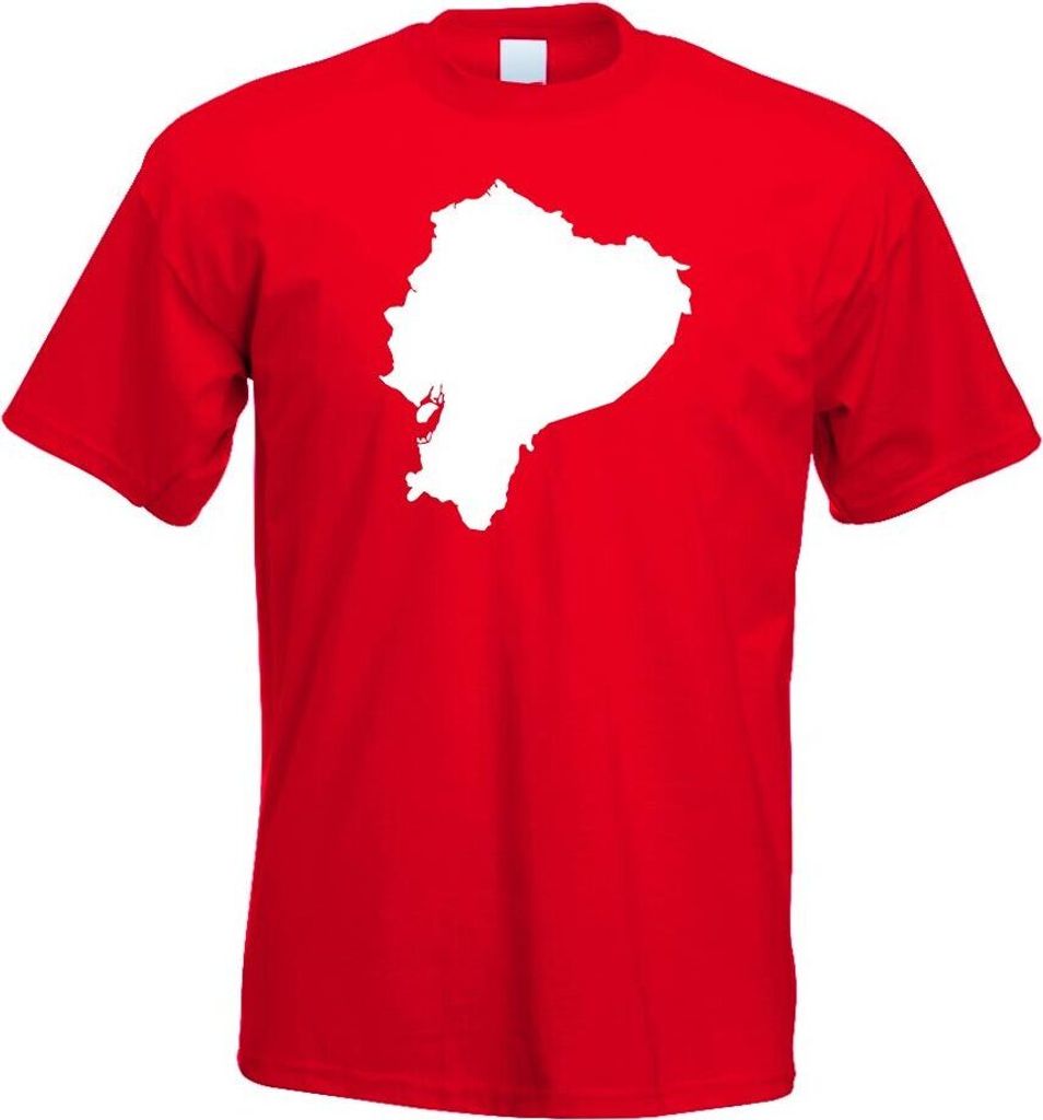 Kiwistar - T-Shirt - rot - Ecuador Umriss Kontur Herren Funshirt Bedruckt Design Sprüche Spruch Motive - mit Motiv Bedruckt - Funshirt Design - Sp...