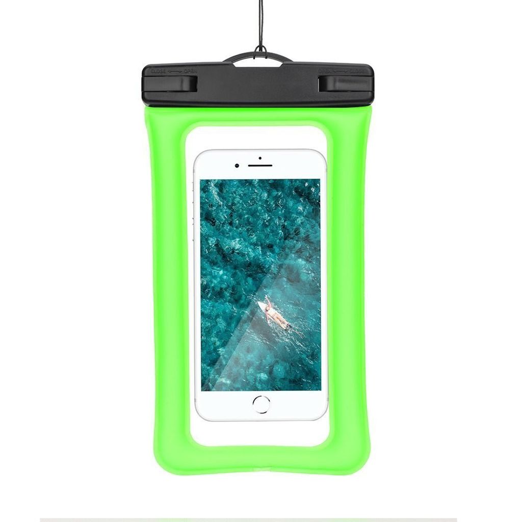 Wasserdichte Tasche passend für Mobiltelefon mit Kunststoffverschluss AIRBAG grün