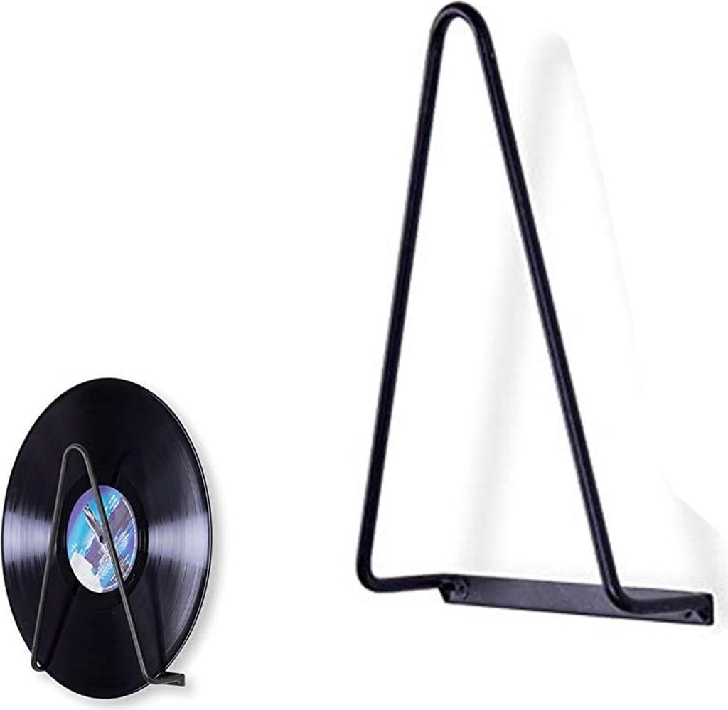 Wandhalterung für Broschüren und Wandregal für Zeitschriften und Bücher - Dreieckige Form - Aufbewahrung von Schallplatten - Schwarz