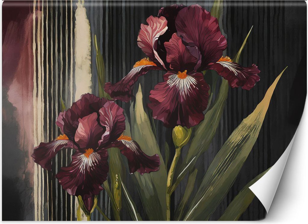 Vlies fototapete Rote Blumen Botanik 250x175 cm Feeby Rot inkl. Kleber einfache Montage