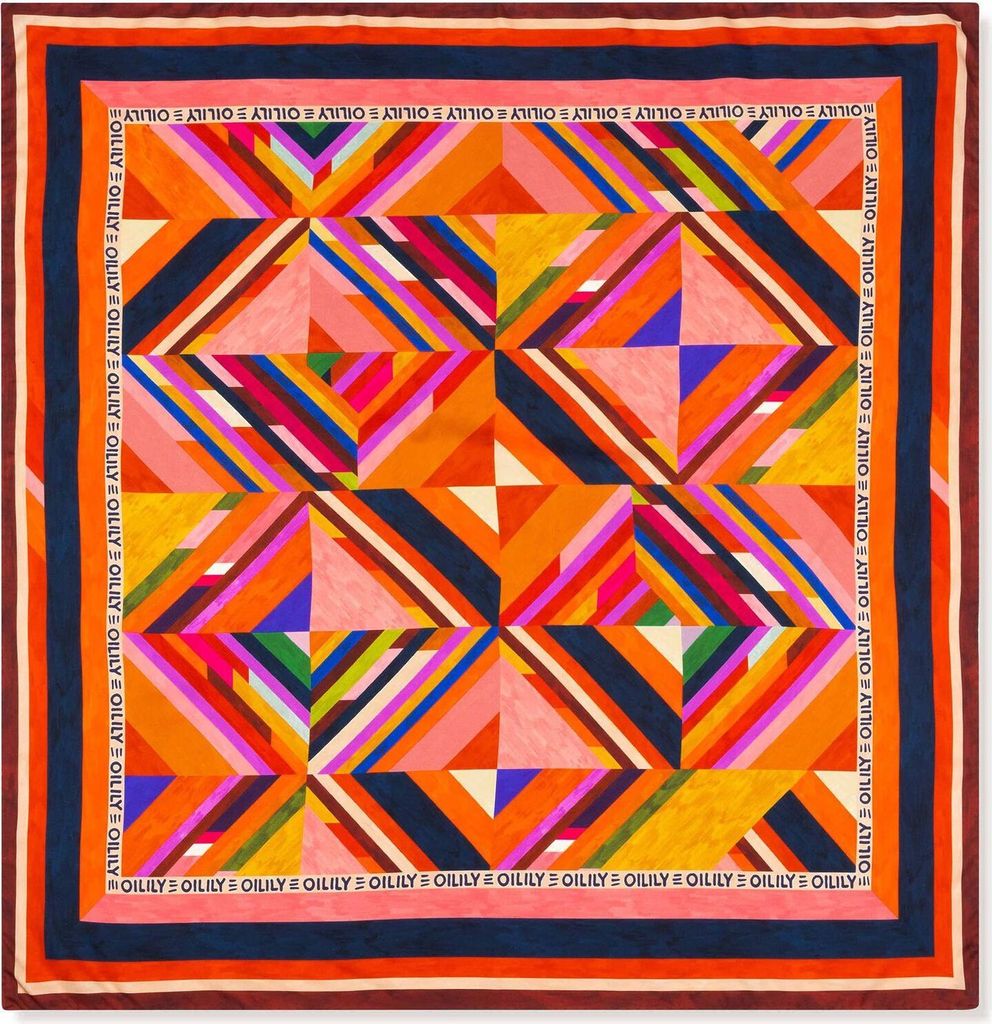 Oilily Schal Ahappytrack Square Woven Scarf Happytrack Cherry Tomato bunt