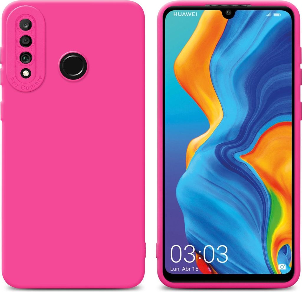 Cadorabo Hülle für Huawei P30 LITE Schutz Hülle in Pink TPU Silikon Etui Case Handyhülle