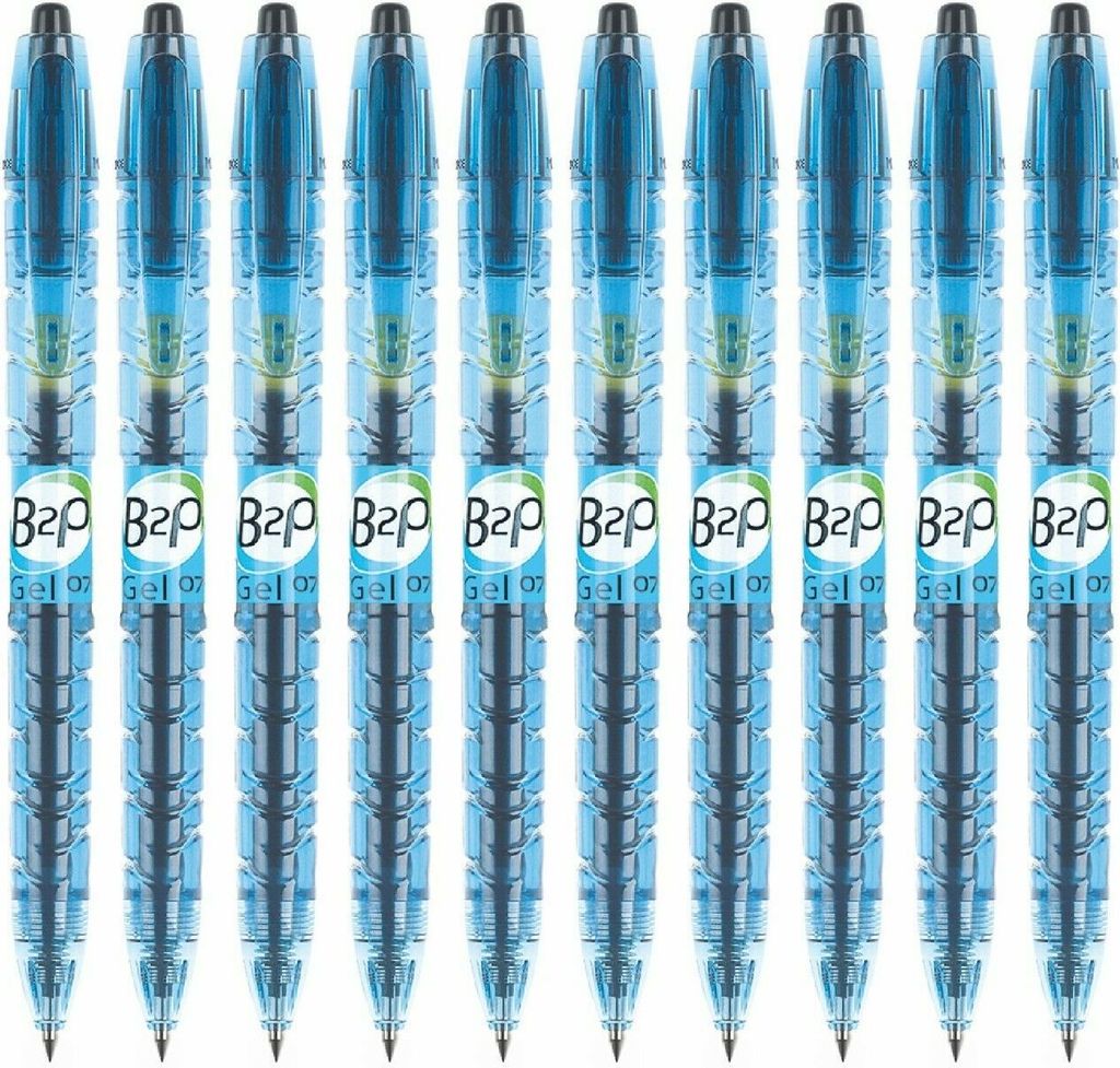 Pilot BeGreen B2P Schwarz 0,4 mm Gelschreiber (10 Stk.)