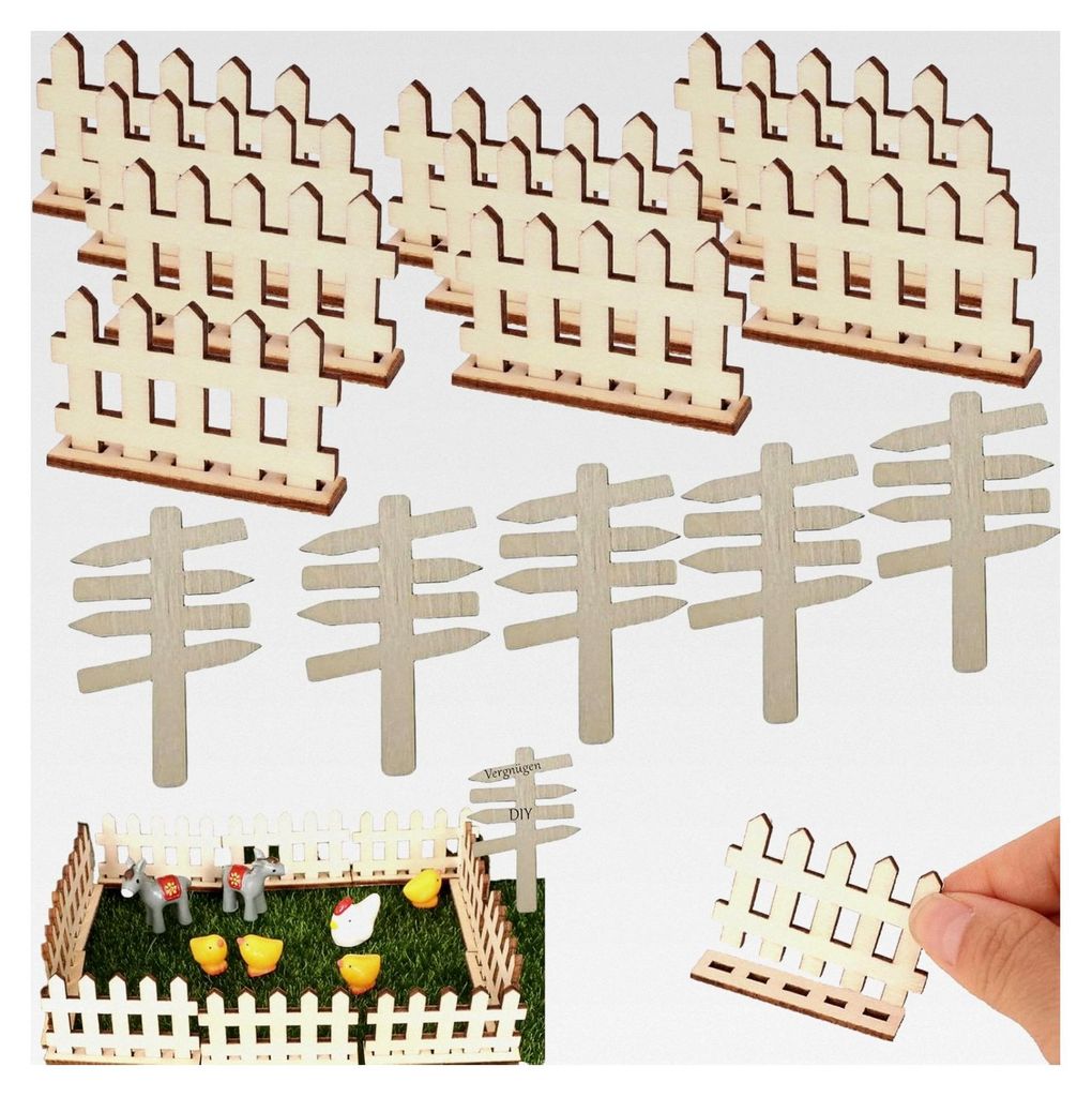 15 Stück Miniatur Deko, Miniatur Wegweiser aus Holz, Miniatur Straßenschild, Wegweiser Holz für den Garten, Miniatur Zubehör für Holzzaun, Wic...