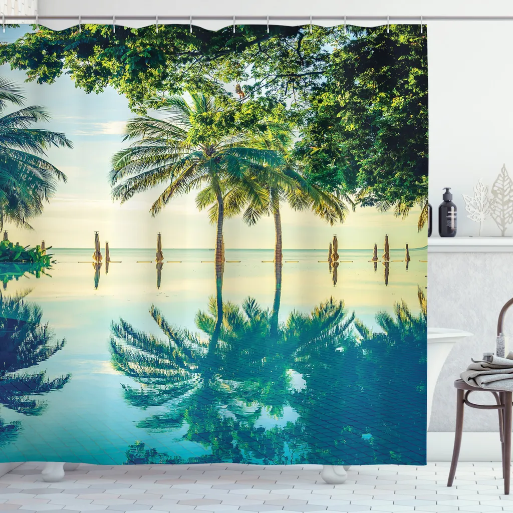 Tenda Doccia ABAKUHAUS Spiaggia - 175x180cm Tessuto Idrorepellente