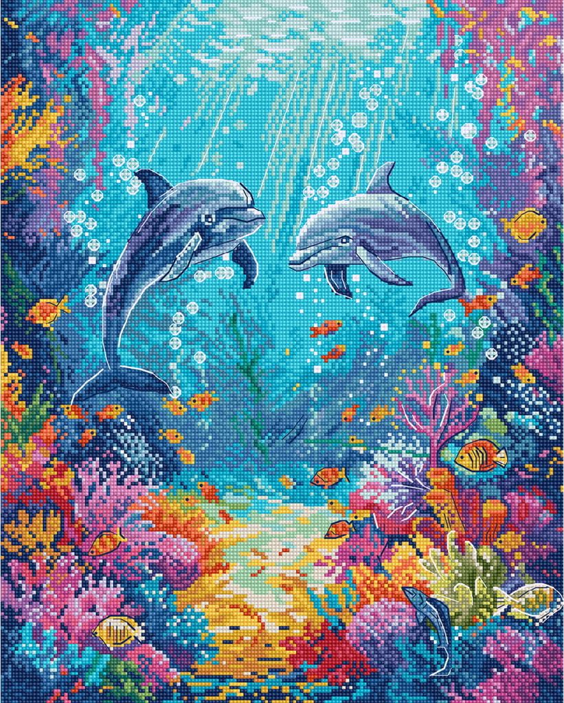 Letistitch Kreuzstich Stickpackung "Meeresleben", Zählmuster, 26x32cm