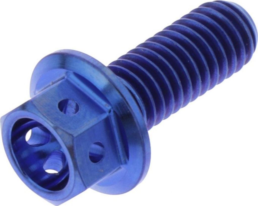 Sechskantschraube JMP M6x1,00mm 16mm Titan Racing blau