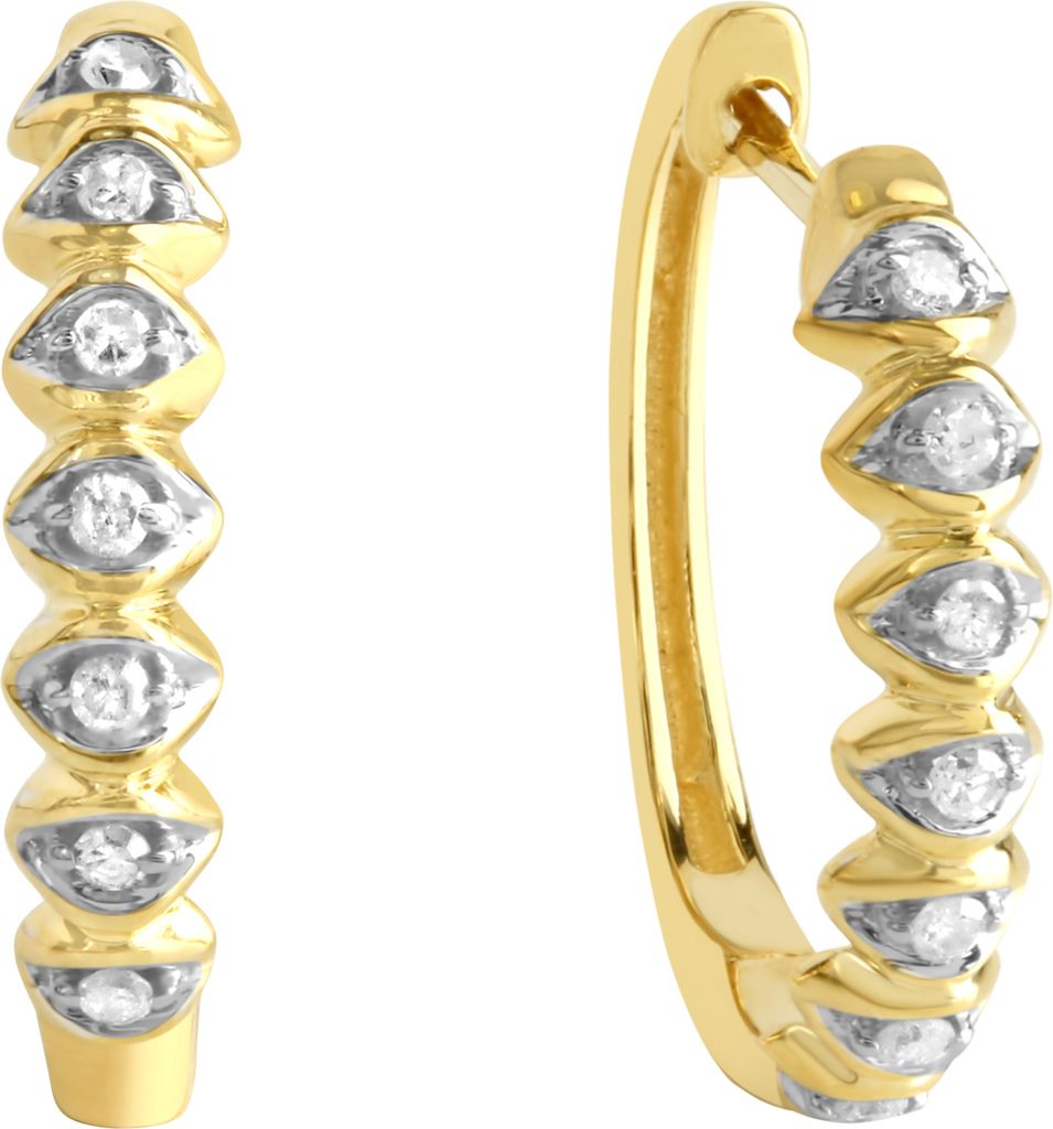 Diamonds by Ellen K. Ohrringe 375/- Gold 1,7cm gelb Diamant weiß 316310013-2