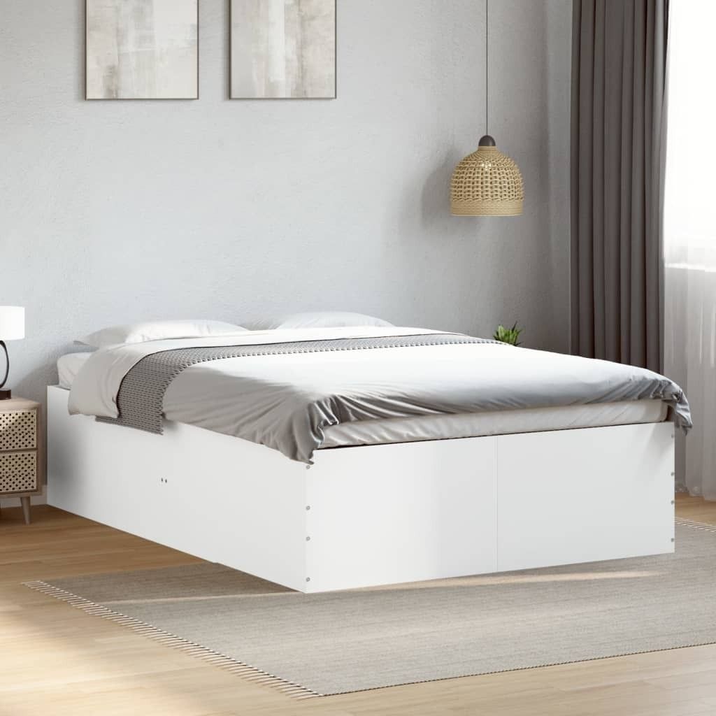 (Design 2026) Bettgestell Weiß 140x200cm Holzwerkstoff - HOMMIE 844696 - Klassische BettenJugendbett Tagesbett