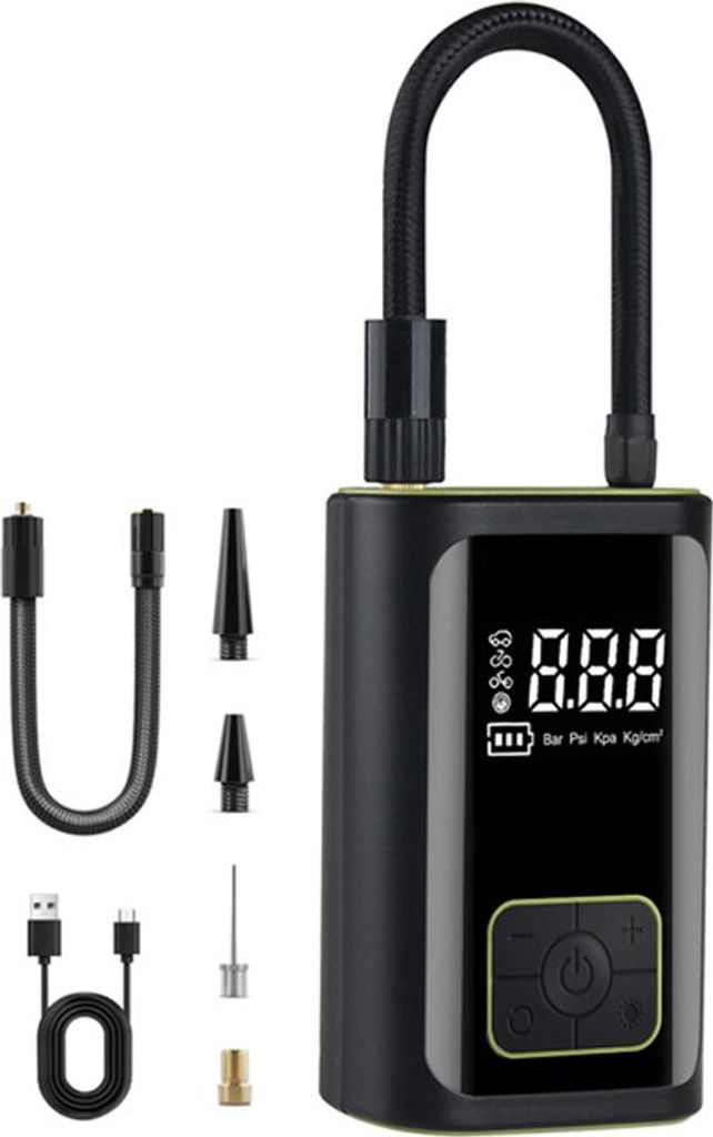 Kabellose Auto-Luftpumpe, tragbarer Reifenfüller mit Digitalanzeige, multifunktionales Fahrrad-Luftgerät mit Ladefunktion