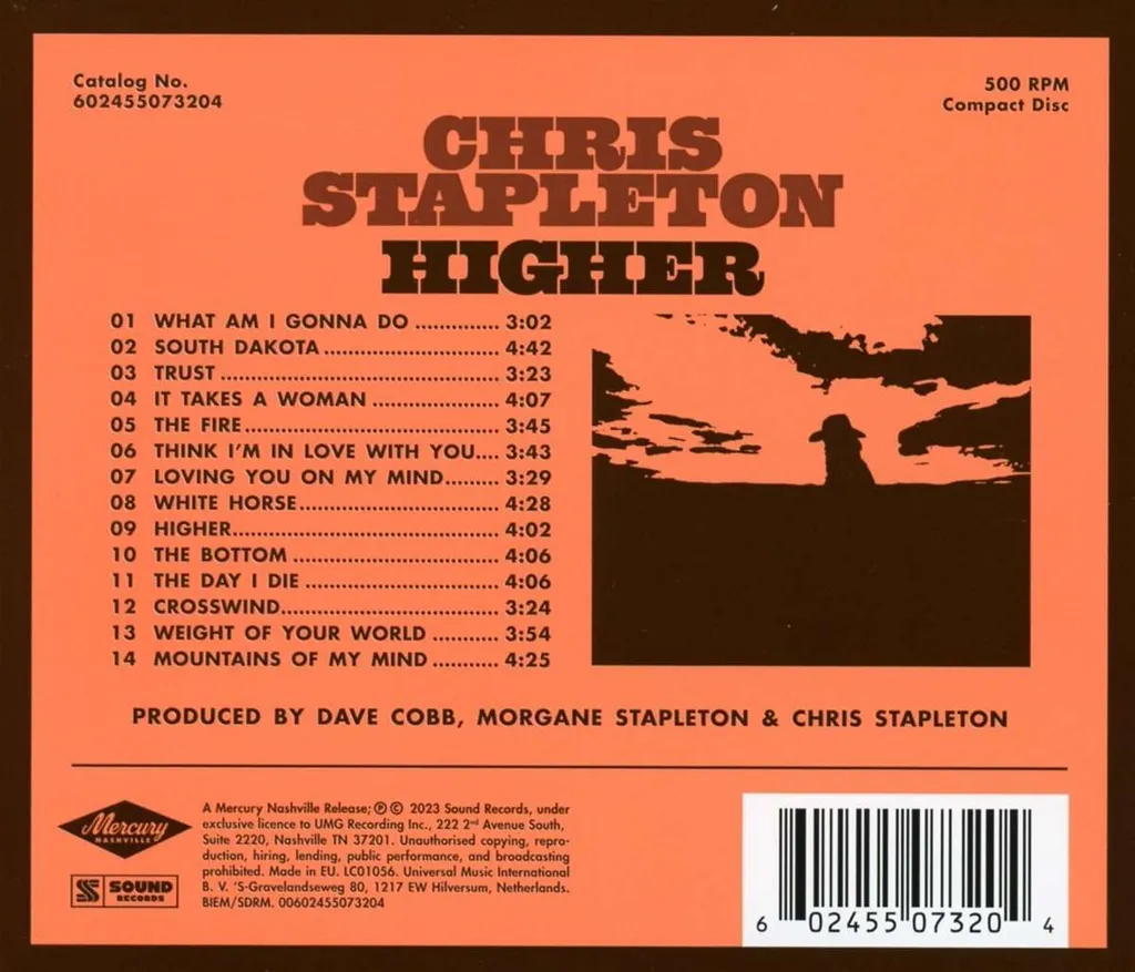 Chris Stapleton Higher CD Audio - Qualité Sonore Supérieure et Voix Puissante - 3