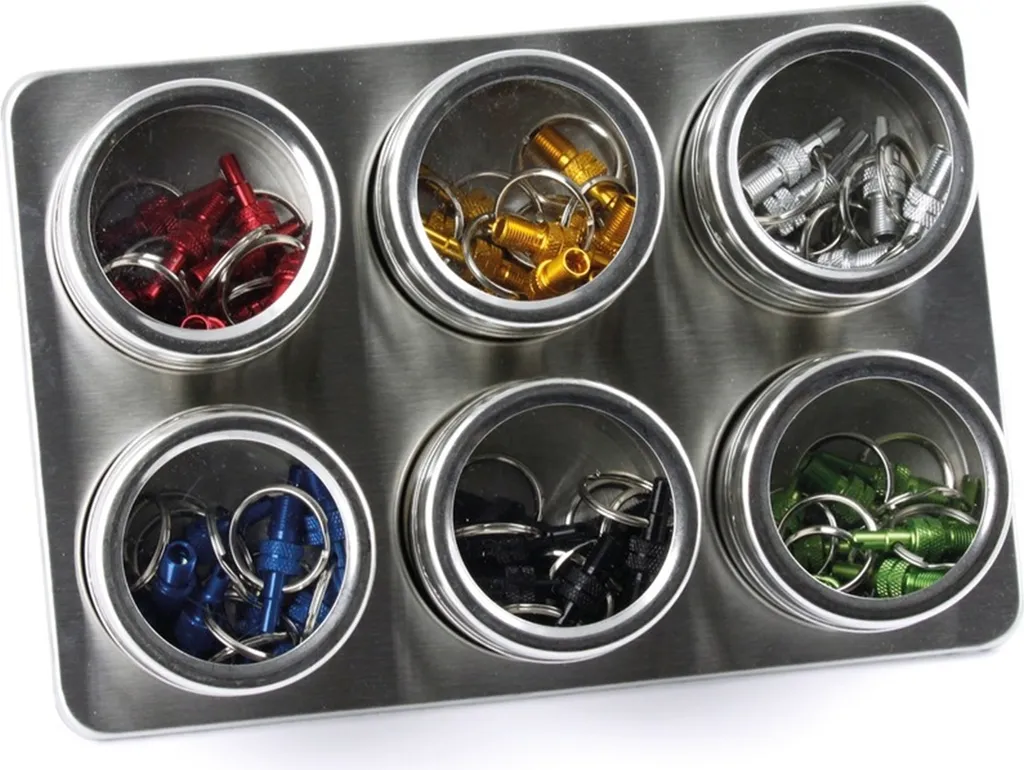 Set de 60 adaptateurs de valve vélo Inox - Assortiment couleurs mixtes