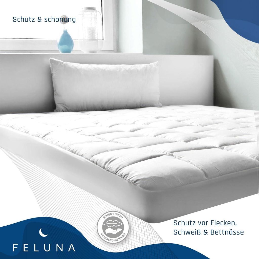 Topper Per Materasso 160x200 Cm - Coprimaterasso Traspirante Con Angoli Elastici, Antiumidità E Antiacari, Facile Da Lavare, Disponibile In Tutte Le Misure Standard