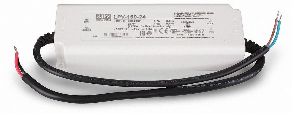 Mean Well LPV-150-24 SNT 24V/DC/0-6,3A/ 151W IP67 Produktbild 