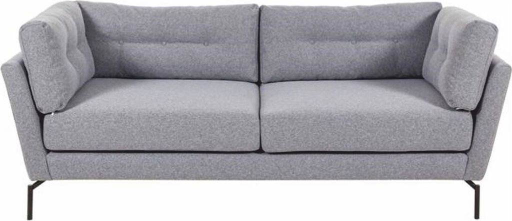 Casa Padrino Luxus Wohzimmer Sofa Grau / Schwarz 220 cm - Wohnzimmer Möbel