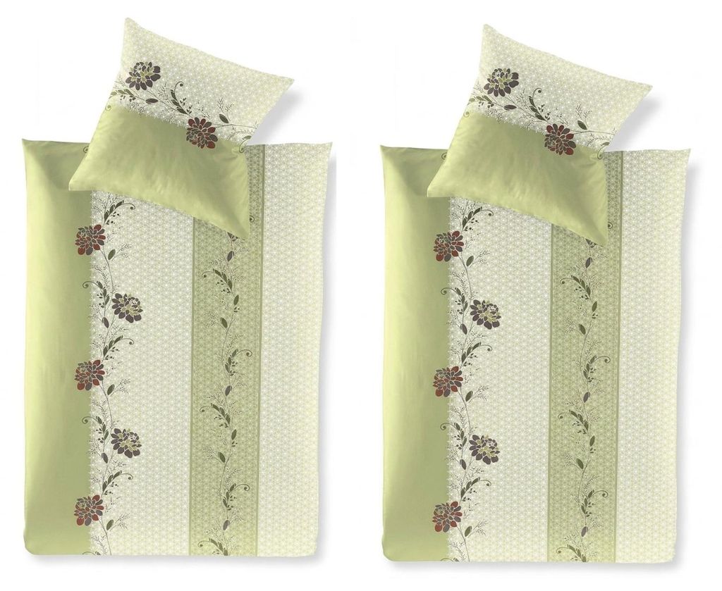 4 tlg Irisette Seersucker Bettwäsche Easy 8644-30 floral Produktbild 