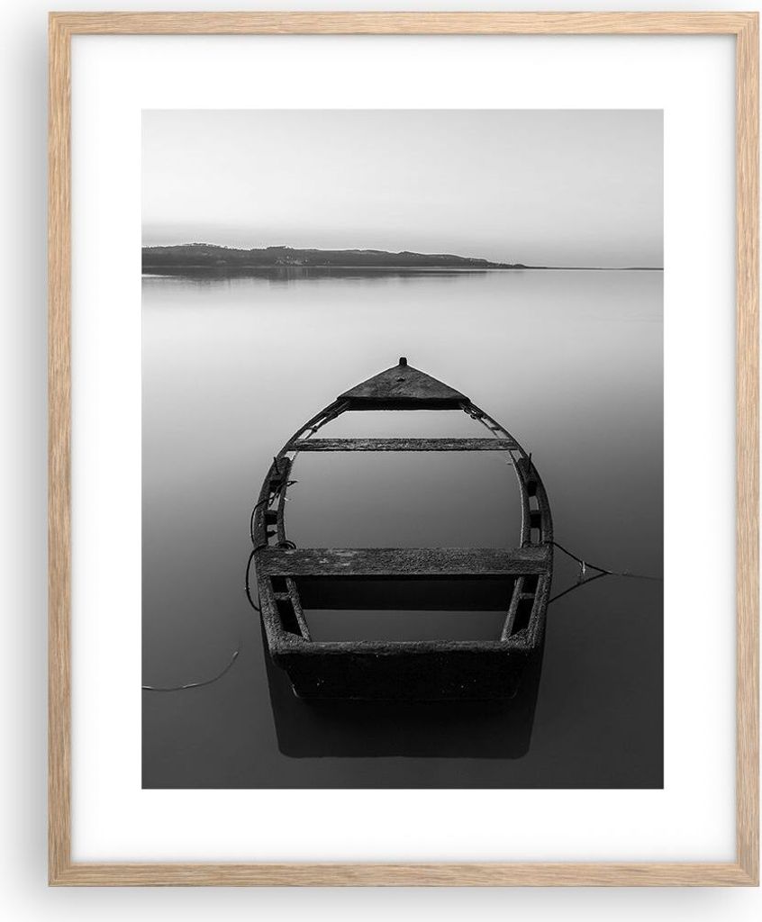 Gerahmtes Poster - Rahmen in heller Eiche - £ódŸ Einsamkeit Leere - 40x50 cm - Wand Bild - Wanddeko - Wandbilder - Kunstposter - Wandposter - Bi...