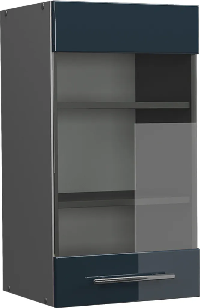 Mobile Pensile Vetrina Vicco 40 cm Fame-Line Blu e Antracite Robusto