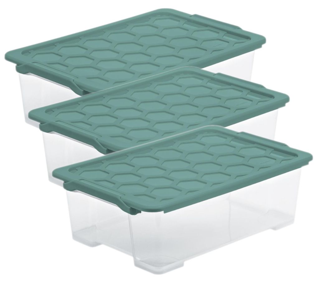 Rotho 3er Set Aufbewahrungsbox 30L Evo Safe - Kunststoffbox Produktbild 