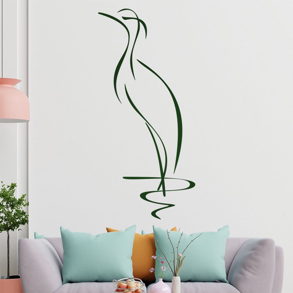 Vogel Linien Wandtattoo in 6 Größen - Wandaufkleber Wall Sticker - Dekoration, Küche, Wohnzimmer, Schlafzimmer, Badezimmer