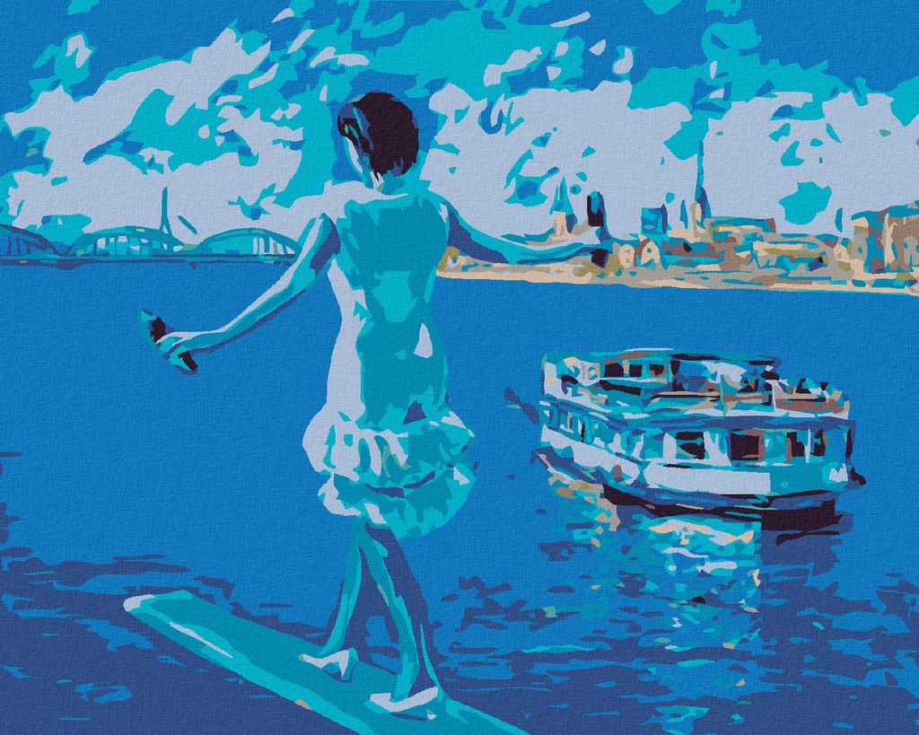 Zuty - Malen nach Zahlen - BALANCIEREN ÜBER DEM MEER UND SCHWIMMENDES SCHIFF, 40x50 cm, ohne Keilrahmen