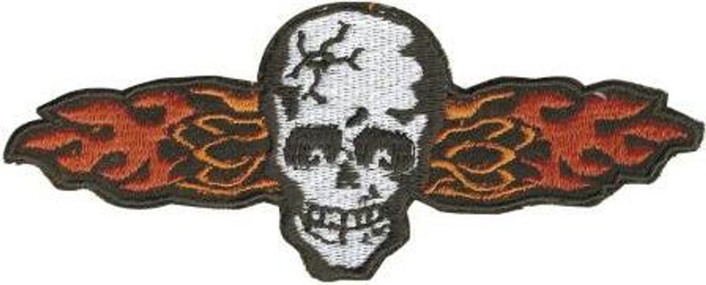 AUFNÄHER - Flammender Totenkopf - 11896 - Gr. ca. 12 x 5 cm - Patches Stick Applikation