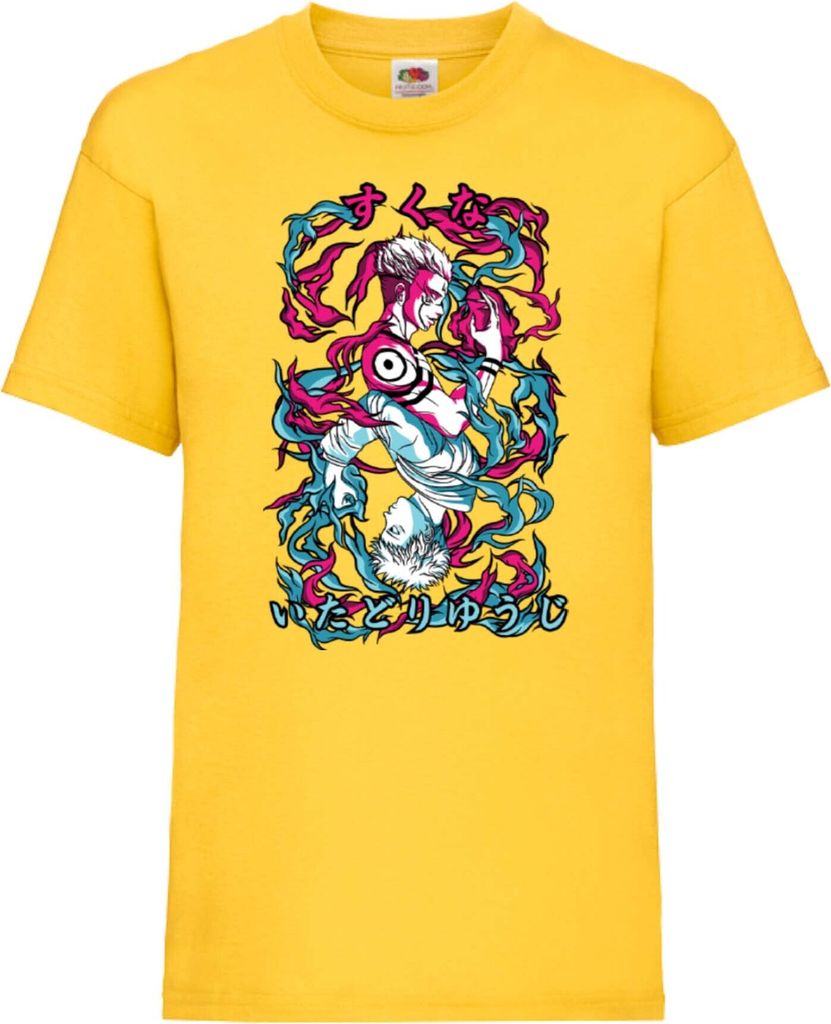 Kinder T-Shirt Japan Animation Manga Anime Comics Demon Anime Slayer Akaza 04 Var-005 Akaza Upper, 12-13 Jahr - 152 / Gelb