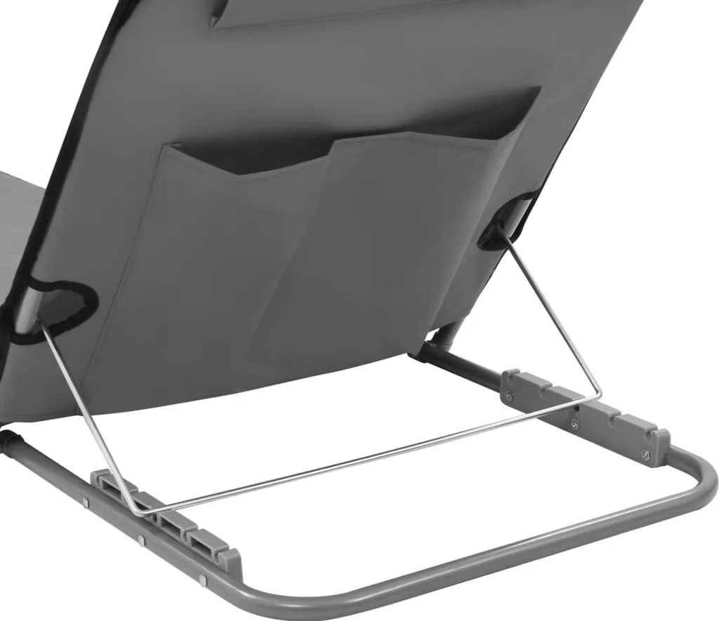 Matelas de Plage Pliable 2 Pièces Gris - Acier Robuste vidaXL - 4