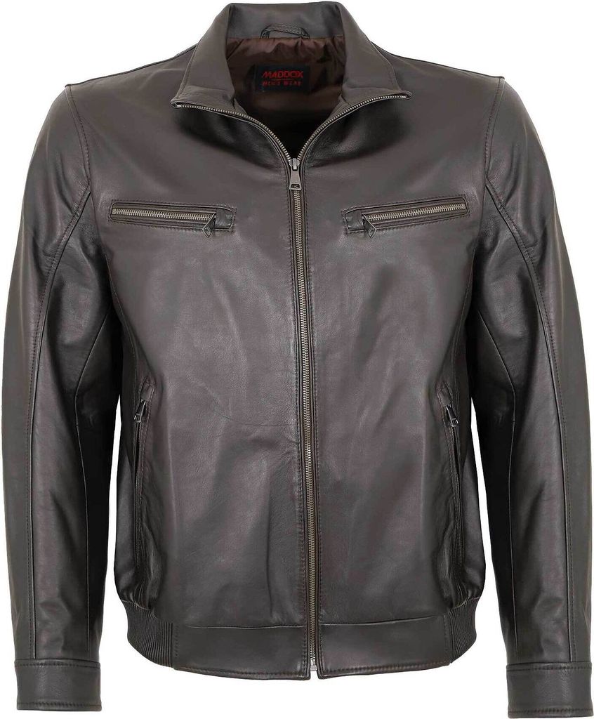MADDOX - Herren Lederjacke Blouson Lammnappa dunkelbraun : 56