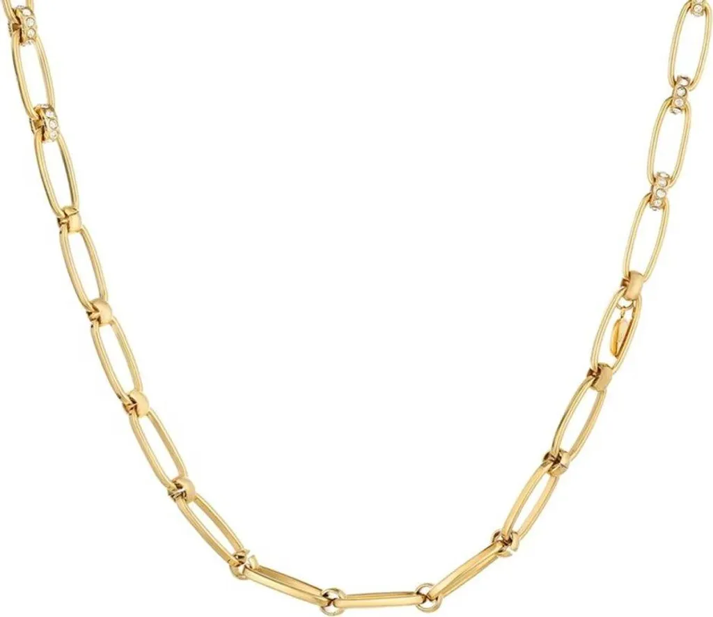 Collier doré habillé pour soirée et mariage avec cristaux LJ1592