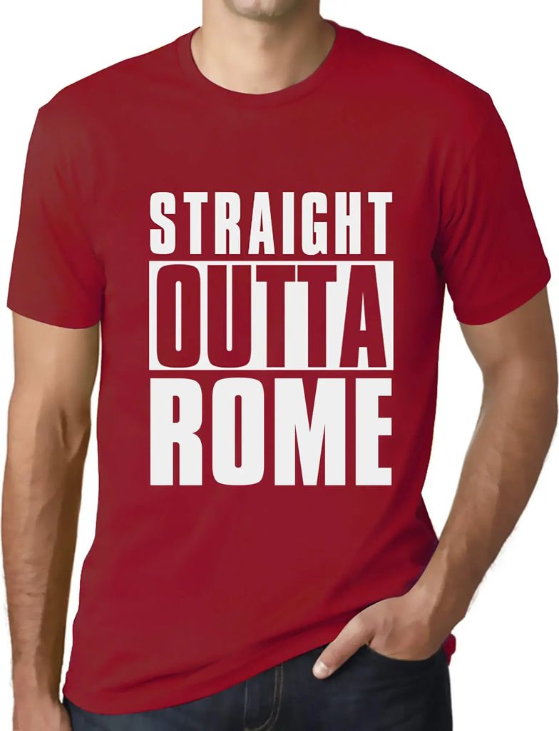Herren Grafik T-Shirt Direkt aus Rom – Straight Outta Rome – Öko-Verantwortlich Vintage Jahrgang Kurzarm Lustige Druck Geburtstag Geschenk Mann